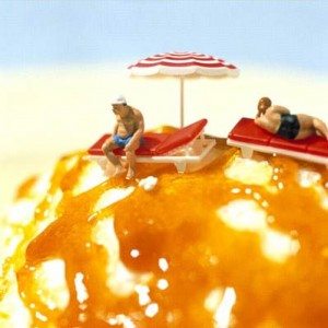 Miniature Food Sculpture Sunbathers
