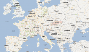 Slovakia and Europe Map