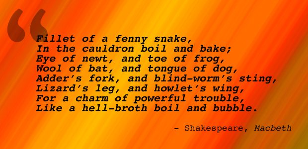A Halloween Recipe from Shakespeare