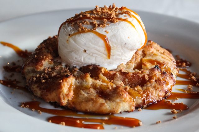 Warm Drunked Peach Crostata, Libby's Cafe and Bar, Sarasota, FL Restaurant Review