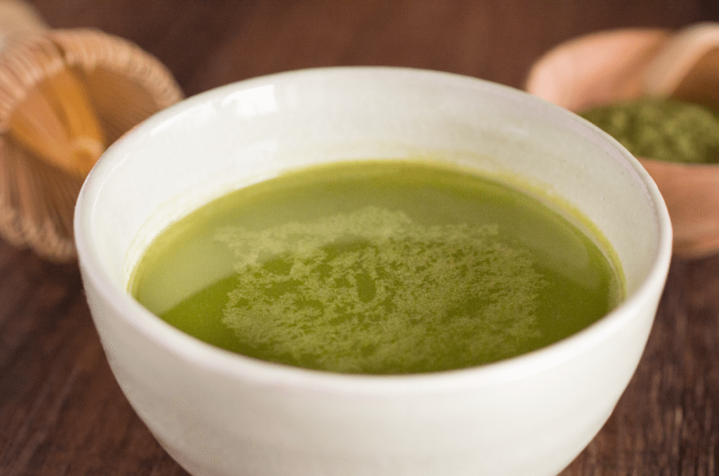 cup of matcha green tea