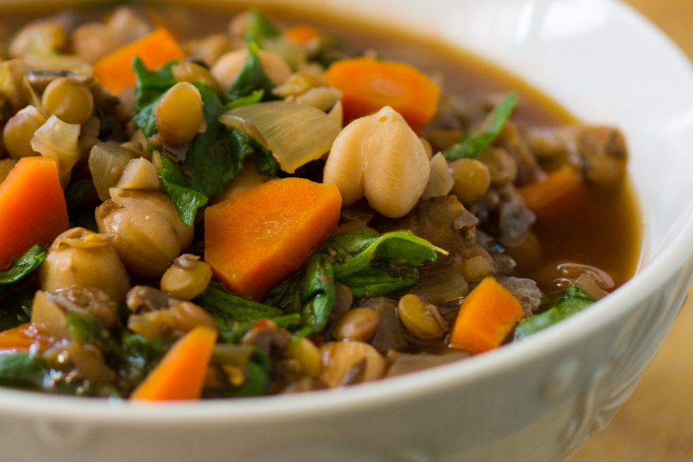 Easy Lentil Chickpea Stew Recipe | Nutritarian | Vegan